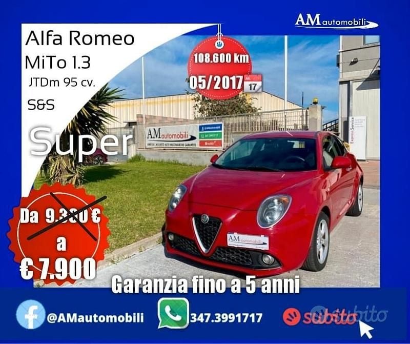 Rosso Usata 2017 Alfa Romeo MiTo Super Due volumi | 7900 € (Buon prezzo) - Immagine 1/4
