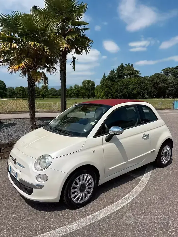 Usata Fiat 500C 95 CV (69 kW) 2010 Bianco Cabrio