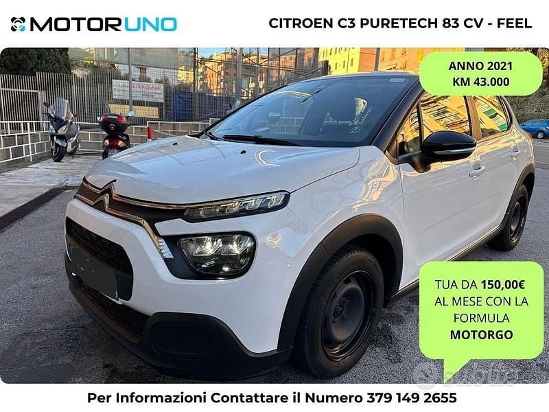 Bianco Usata 2021 Citroën C3 Feel Tre volumi | 10.200 € (Ottimo prezzo) - Immagine 1/4