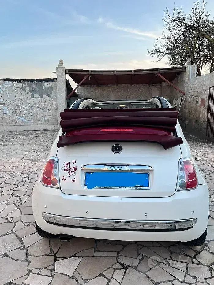 Usata Fiat 500C 95 CV (69 kW) 2011 Bianco Cabrio