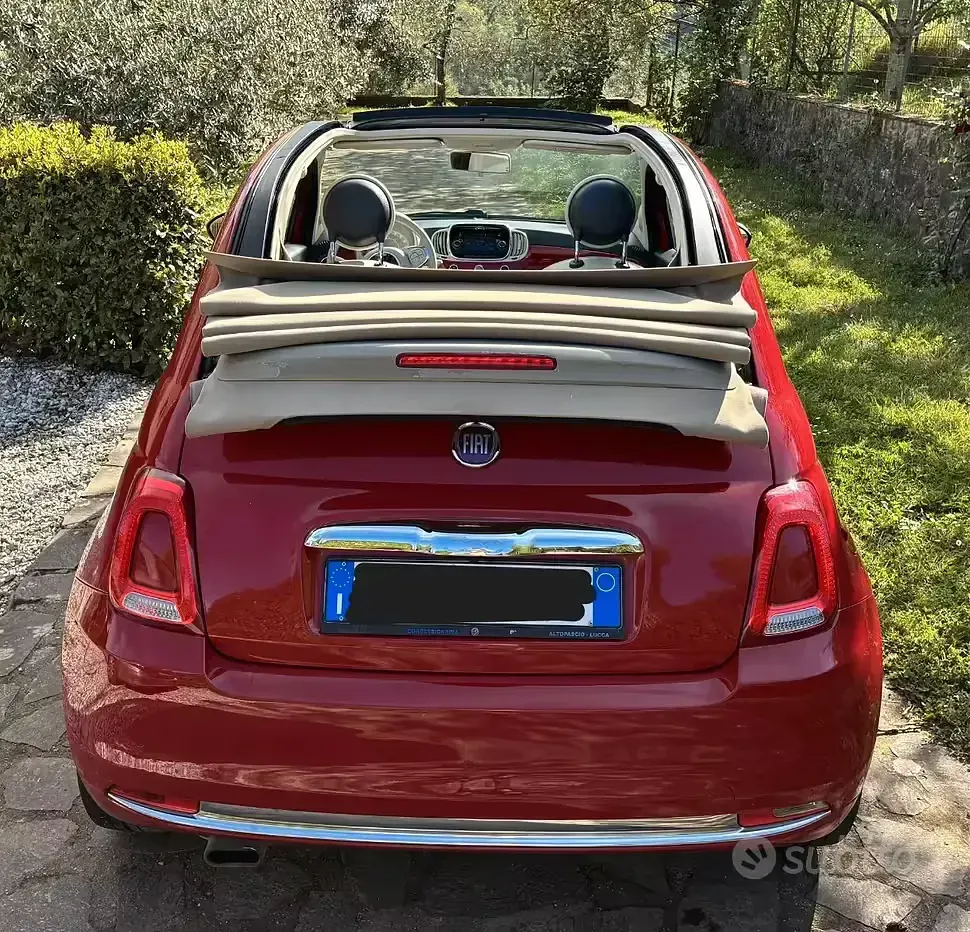 Usata Fiat 500 69 CV (50 kW) 2018 Rosso Cabrio