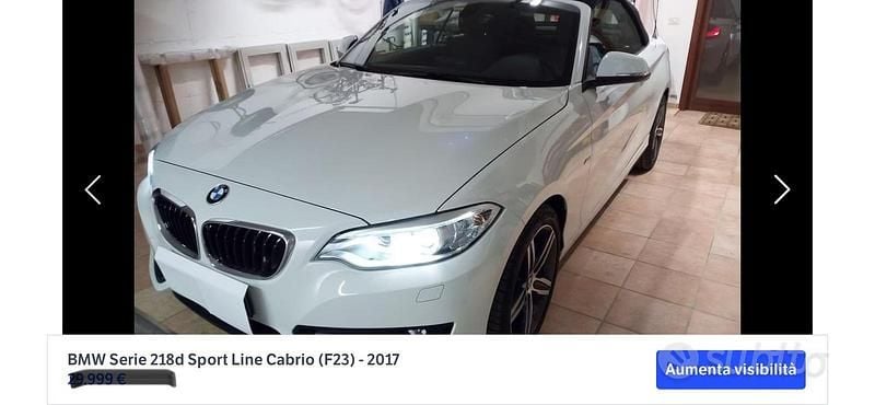 Usata BMW 218 Sport Line 2017 Bianco Cabrio