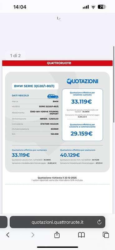 Usata BMW 330 M Sport 286 CV (210 kW) 2021 Station wagon