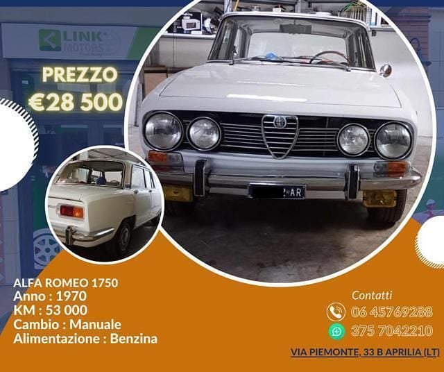 Usata Alfa Romeo 1750 112 CV (82 kW) 1970 Bianco Berlina