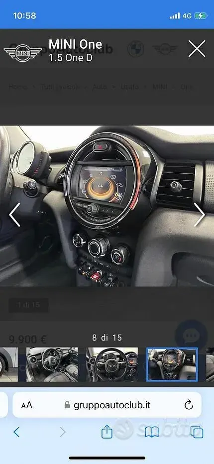 Usata Mini Cooper D 95 CV (69 kW) 2014 Grigio Utilitaria