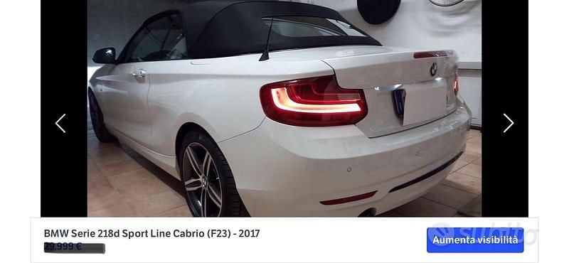 Usata BMW 218 Sport Line 2017 Bianco Cabrio