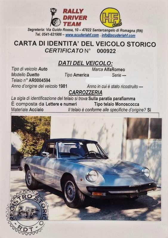 Usata Alfa Romeo Spider Veloce 103 CV (75 kW) 1981 Argento Cabrio