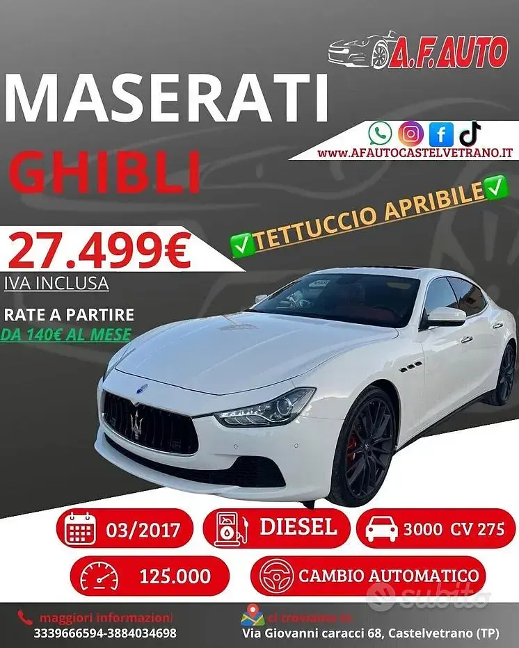 Usata Maserati Ghibli 275 CV (202 kW) 2017 Berlina