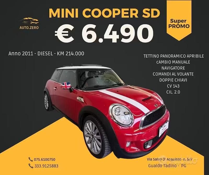 Usata Mini Cooper SD Coupé 143 CV (105 kW) 2011 Rosso Coupé