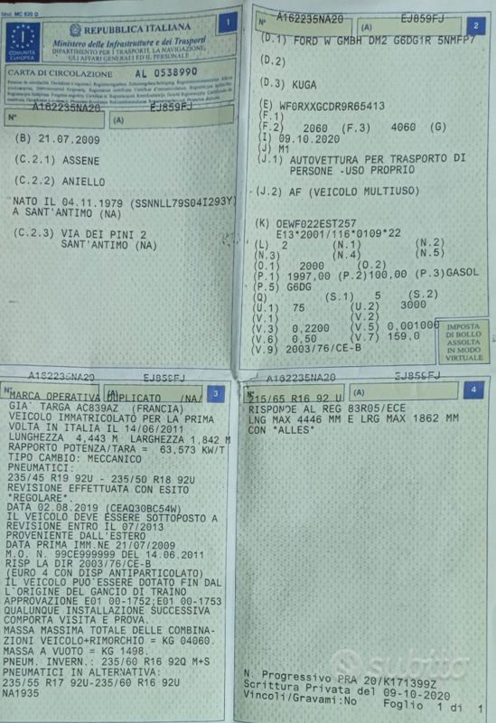 Usata 2009 Ford Kuga SUV | 6000 € (Buon prezzo) - Immagine 1/4