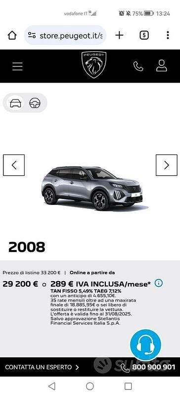 Usata Peugeot 2008 Allure 131 CV (96 kW) 2024 Grigio SUV