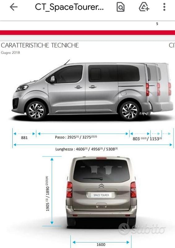 Usata Citroën Spacetourer 2018 Grigio Monovolume