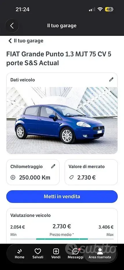 Usata Fiat Punto 75 CV (55 kW) 2011 Nero Utilitaria