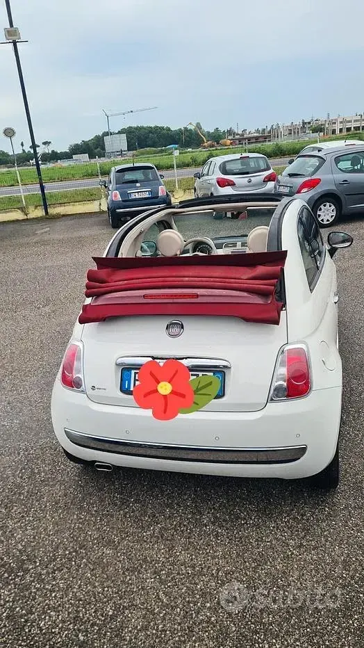 Usata Fiat 500C Lounge 95 CV (69 kW) 2011 Bianco Cabrio