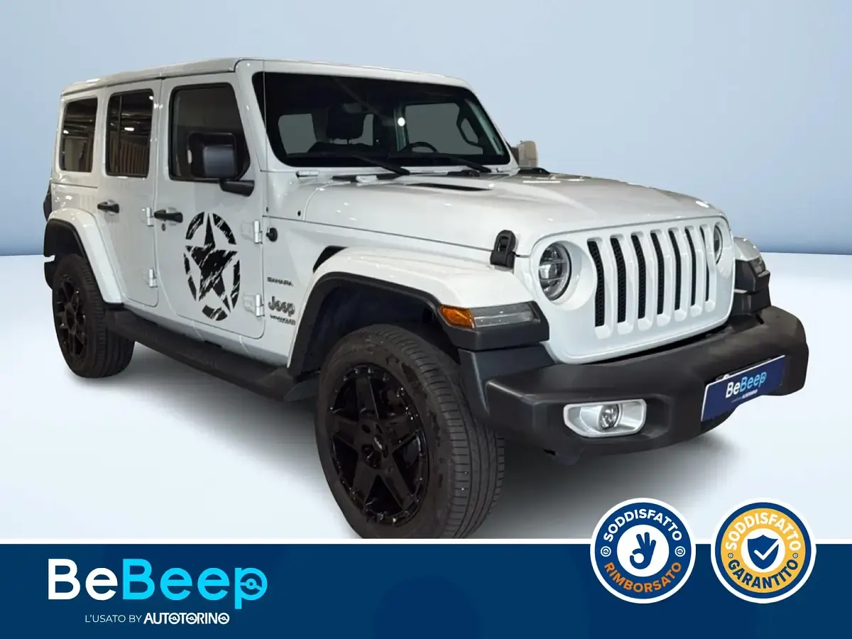 Usata Jeep Wrangler Unlimited Sahara 200 CV (147 kW) 2019 Bianco pastello SUV