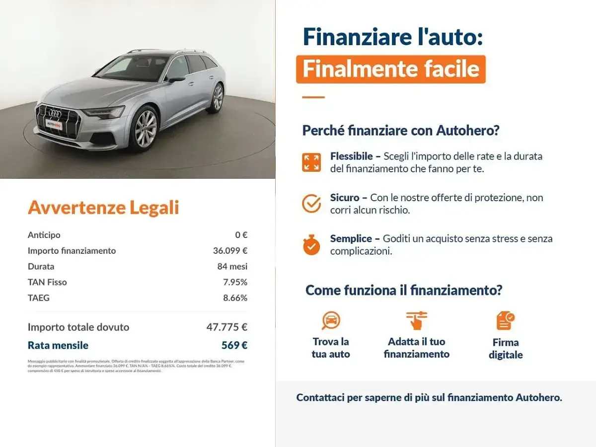 Usata Audi A6 Ambiente 286 CV (210 kW) 2019 Argento Station wagon