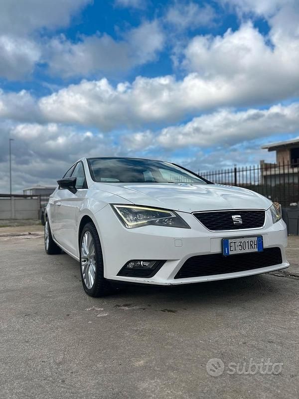Usata Seat Leon 110 CV (80 kW) 2014 Bianco Berlina
