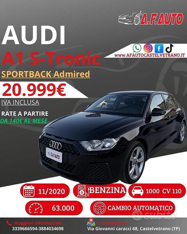 Usata Audi A1 Admired 110 CV (80 kW) 2020 Nero SUV