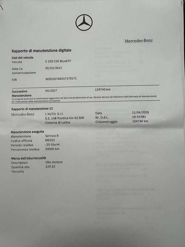 Usata Mercedes E220 Executive 170 CV (125 kW) 2013 Argento Cabrio