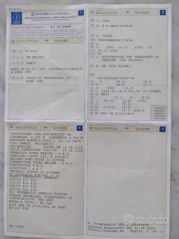 Usata Opel Corsa 75 CV (55 kW) 2022 Bianco Utilitaria