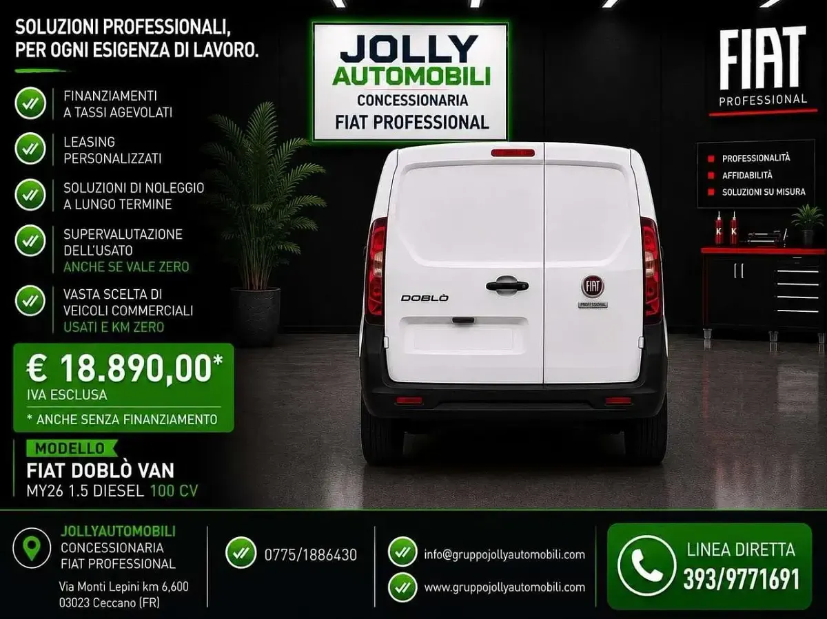 Nuova Fiat Doblò 101 CV (74 kW) 2026 Bianco Monovolume