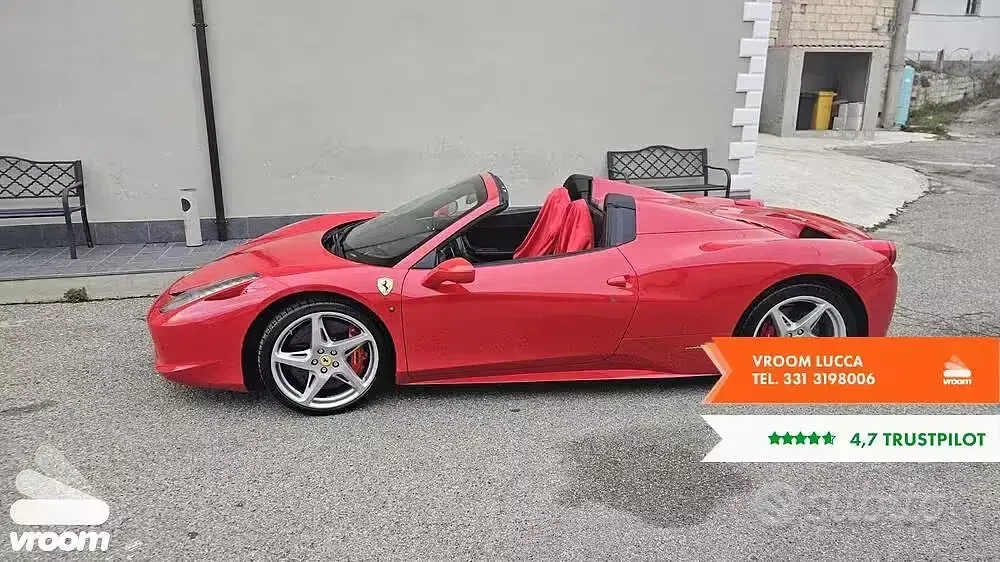 Usata Ferrari 458 566 CV (416 kW) 2012 Rosso Cabrio