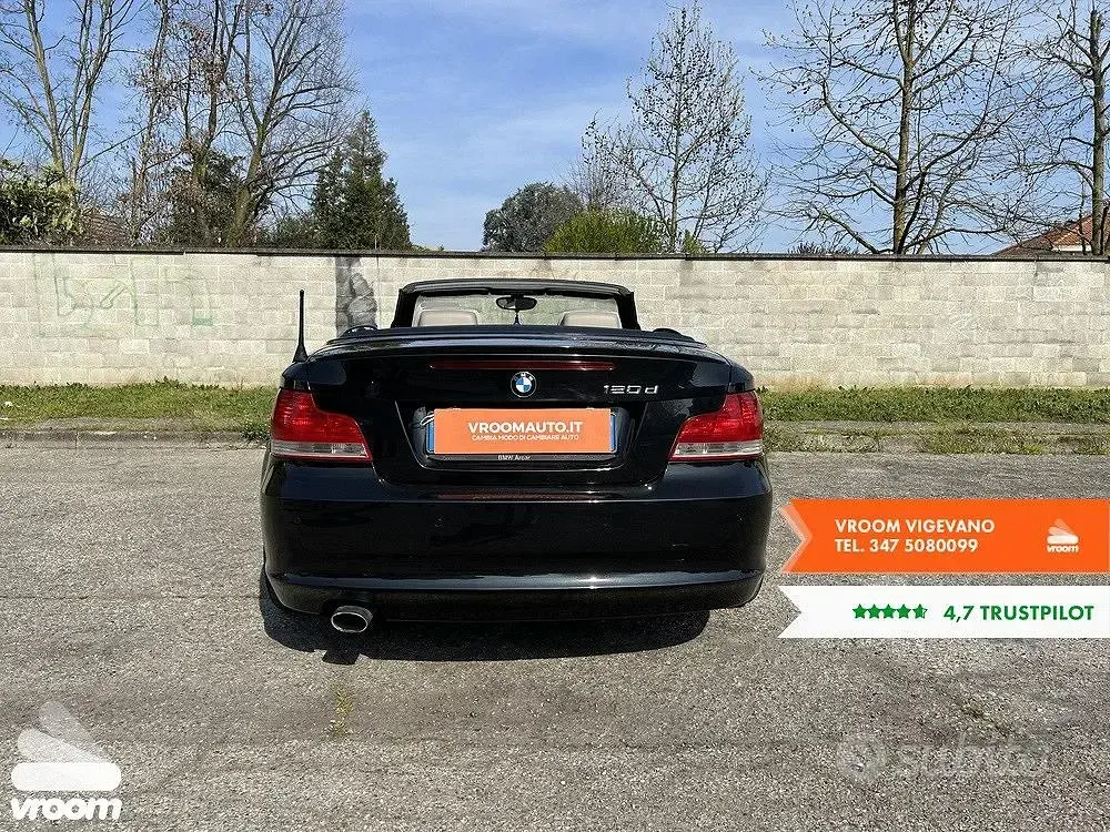 Usata BMW 120 Cabriolet Efficient Dynamics 177 CV (130 kW) 2009 Nero Cabrio