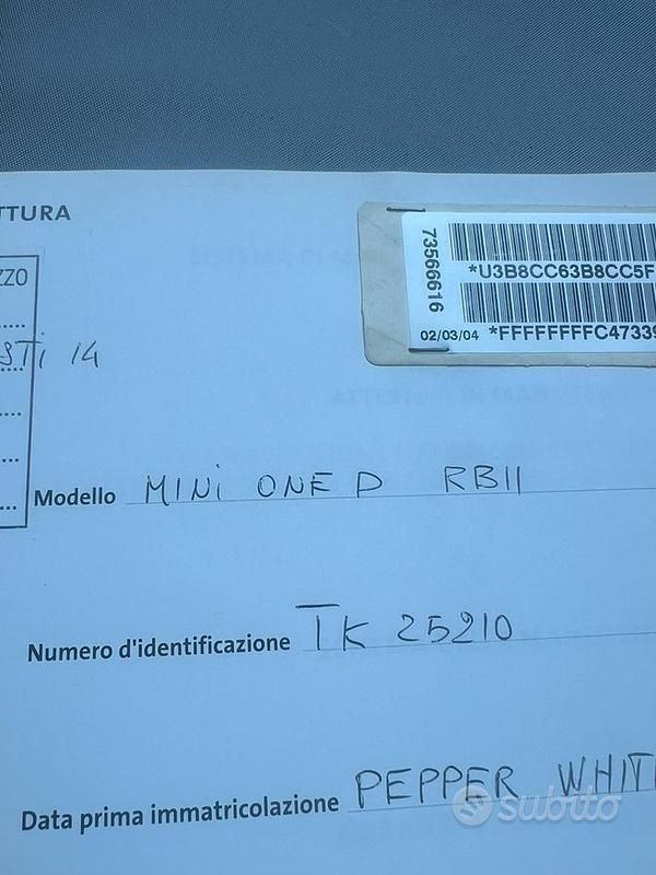 Usata Mini One D 2004 Utilitaria