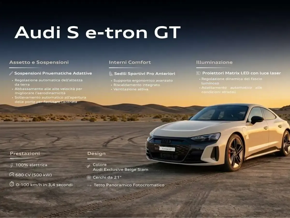Usata Audi e-tron GT quattro Ambiente 500 kW (680 CV) 2025 Beige siam audi exclusive Berlina