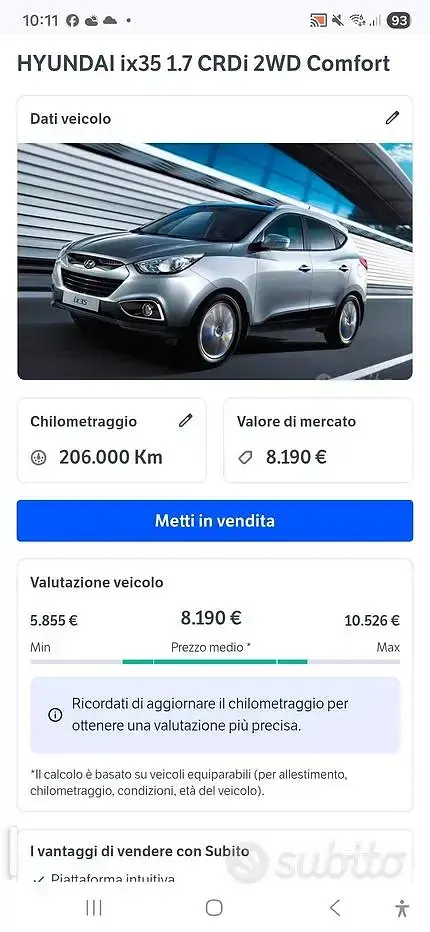 Usata Hyundai ix35 Comfort 115 CV (84 kW) 2011 Grigio SUV
