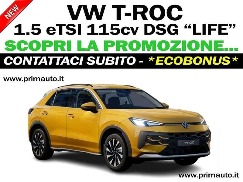 Nuova VW T-Roc Life 116 CV (85 kW) 2026 Canary yellow SUV
