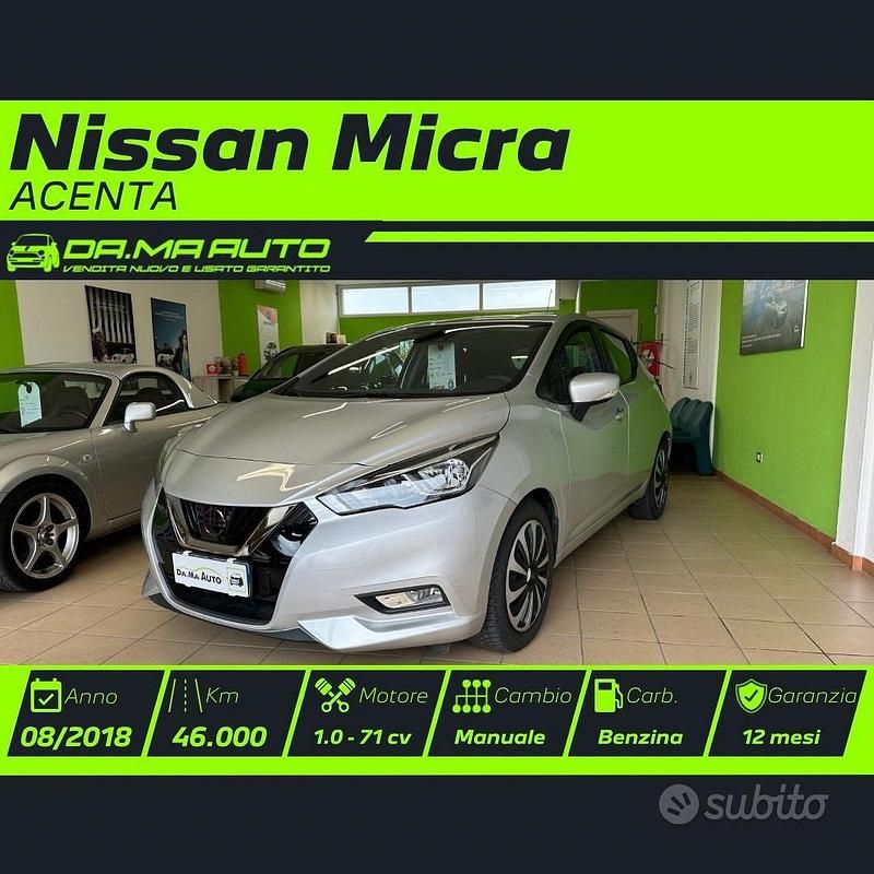 Usata Nissan Micra Acenta 70 CV (51 kW) 2018 Grigio Berlina