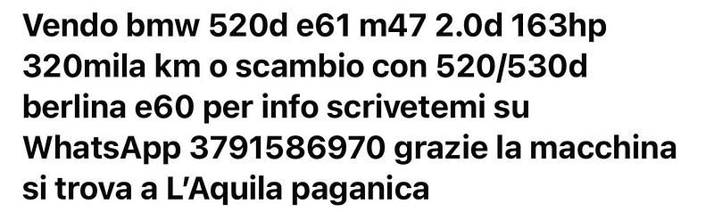 Usata BMW 520 163 CV (119 kW) 2007 Nero Station wagon