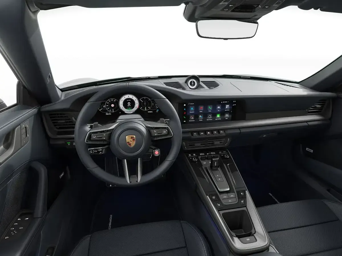 Nuova Porsche 911 Carrera 4 GTS 2026 Grigio vanadio metallizzato/capote blu Cabrio