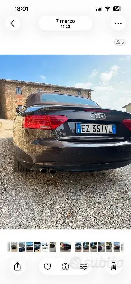 Usata Audi A5 Cabriolet Ambiente 177 CV (130 kW) 2012 Marrone Cabrio