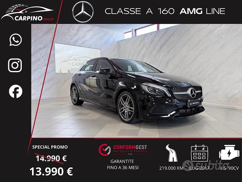 Nero Usata 2017 Mercedes A160 Premium Tre volumi | 13.990 € (Buon prezzo) - Immagine 1/4