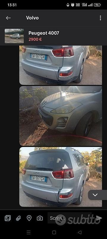 Grigio Usata 2010 Peugeot 4007 SUV | 1900 € (Buon prezzo) - Immagine 1/4