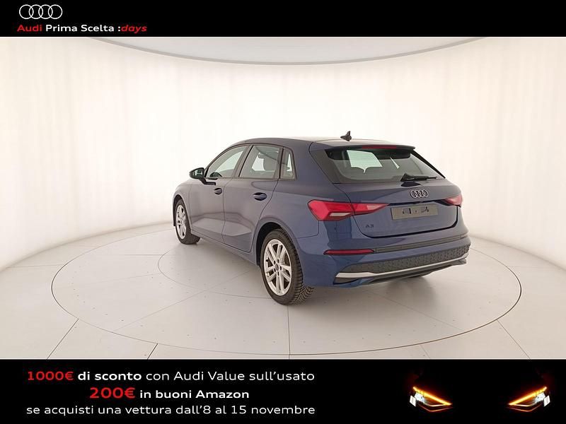 Usata Audi A3 Sportback e-tron Advanced 150 CV (110 kW) 2024 Blu Utilitaria