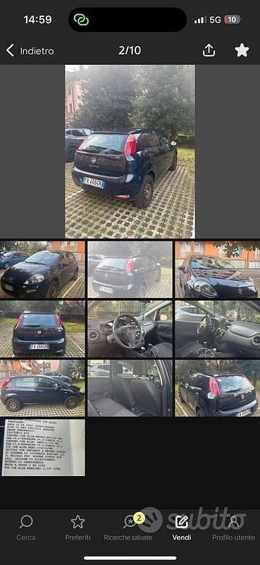 Usata Fiat Punto 2015 Nero Utilitaria