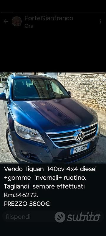 Usata VW Tiguan 140 CV (102 kW) 2009 Blu SUV