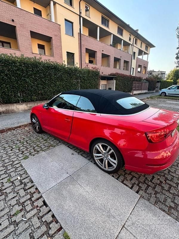 Usata Audi A3 Cabriolet S-Line 180 CV (132 kW) 2015 Rosso Cabrio