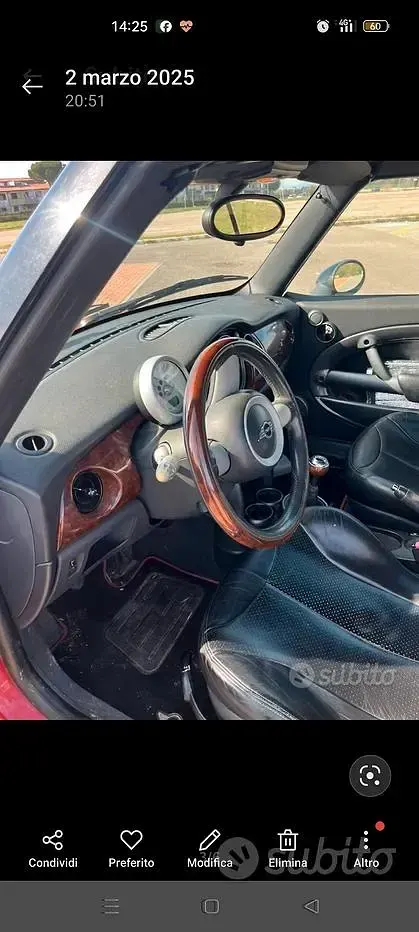 Usata Mini One Cabriolet 90 CV (66 kW) 2005 Rosso Cabrio