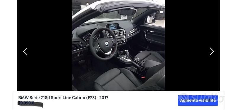 Usata BMW 218 Sport Line 2017 Bianco Cabrio