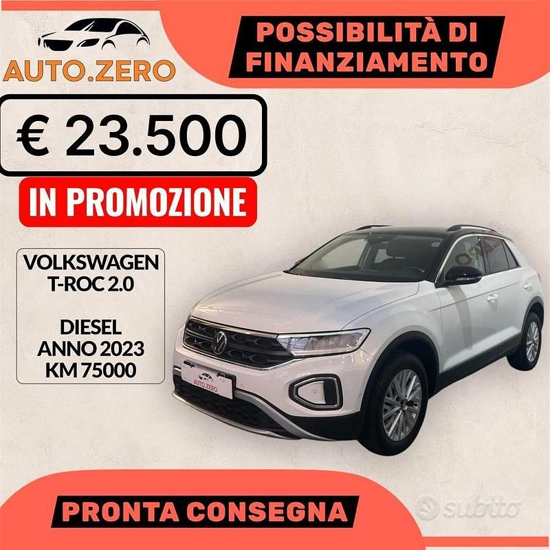 Bianco Usata 2023 VW T-Roc R-line SUV | 23.500 € (Buon prezzo) - Immagine 1/4