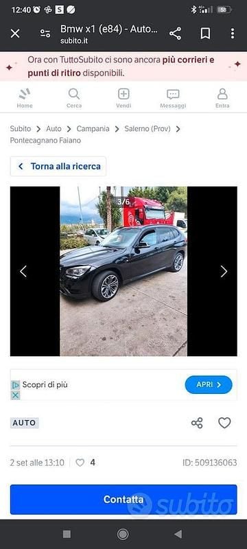 Usata BMW X1 M Sport 143 CV (105 kW) 2014 Nero SUV