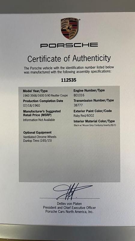 Usata Porsche 356 90 CV (66 kW) 1960 Rosso Coupé