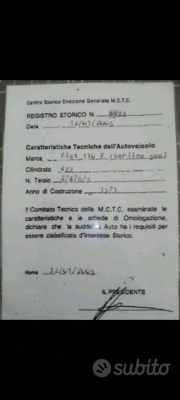 Usata Fiat 500 1970 Rosso Utilitaria