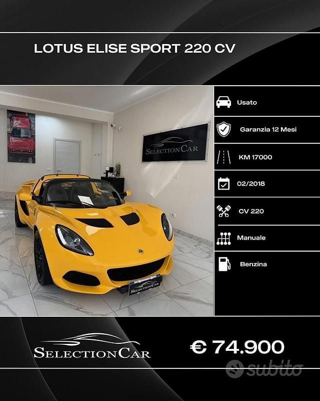 Usata Lotus Elise 2018 Giallo Cabrio