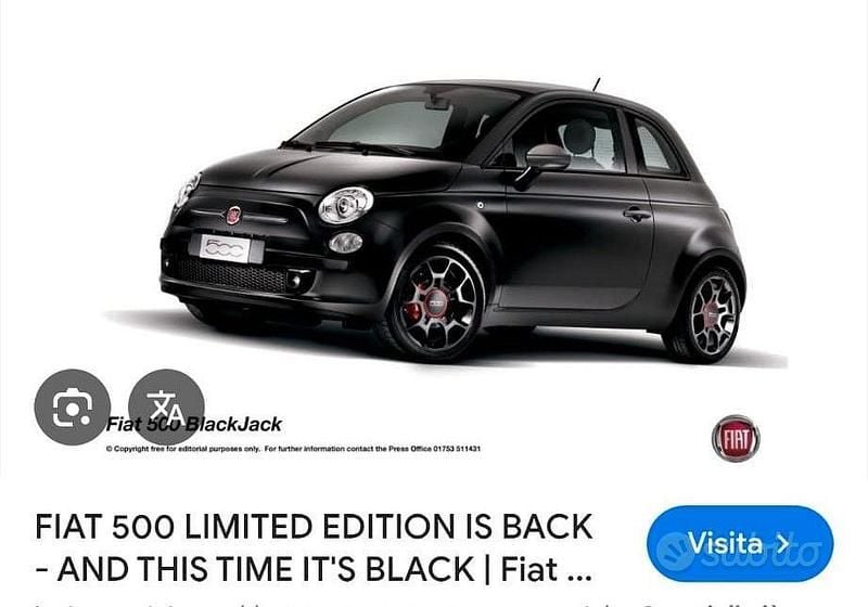 Usata Fiat 500 2005 Nero Utilitaria
