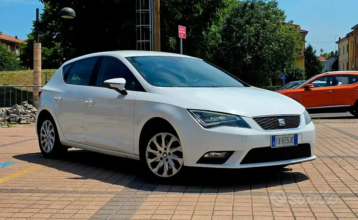Usata Seat Leon 110 CV (80 kW) 2014 Bianco Berlina